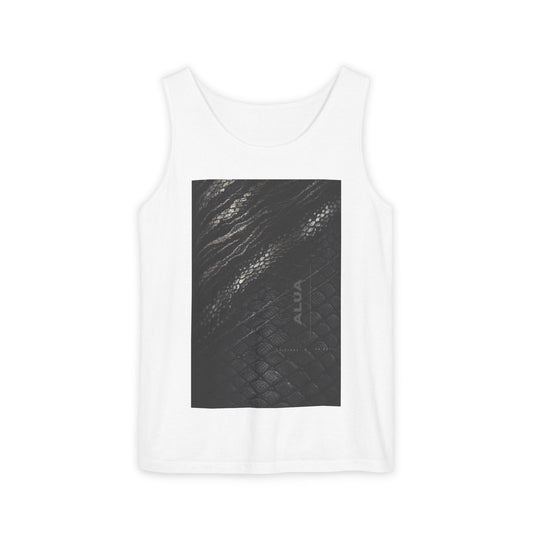 Snake Skin Print Tank Top — Subtle Black Reptile Texture Design