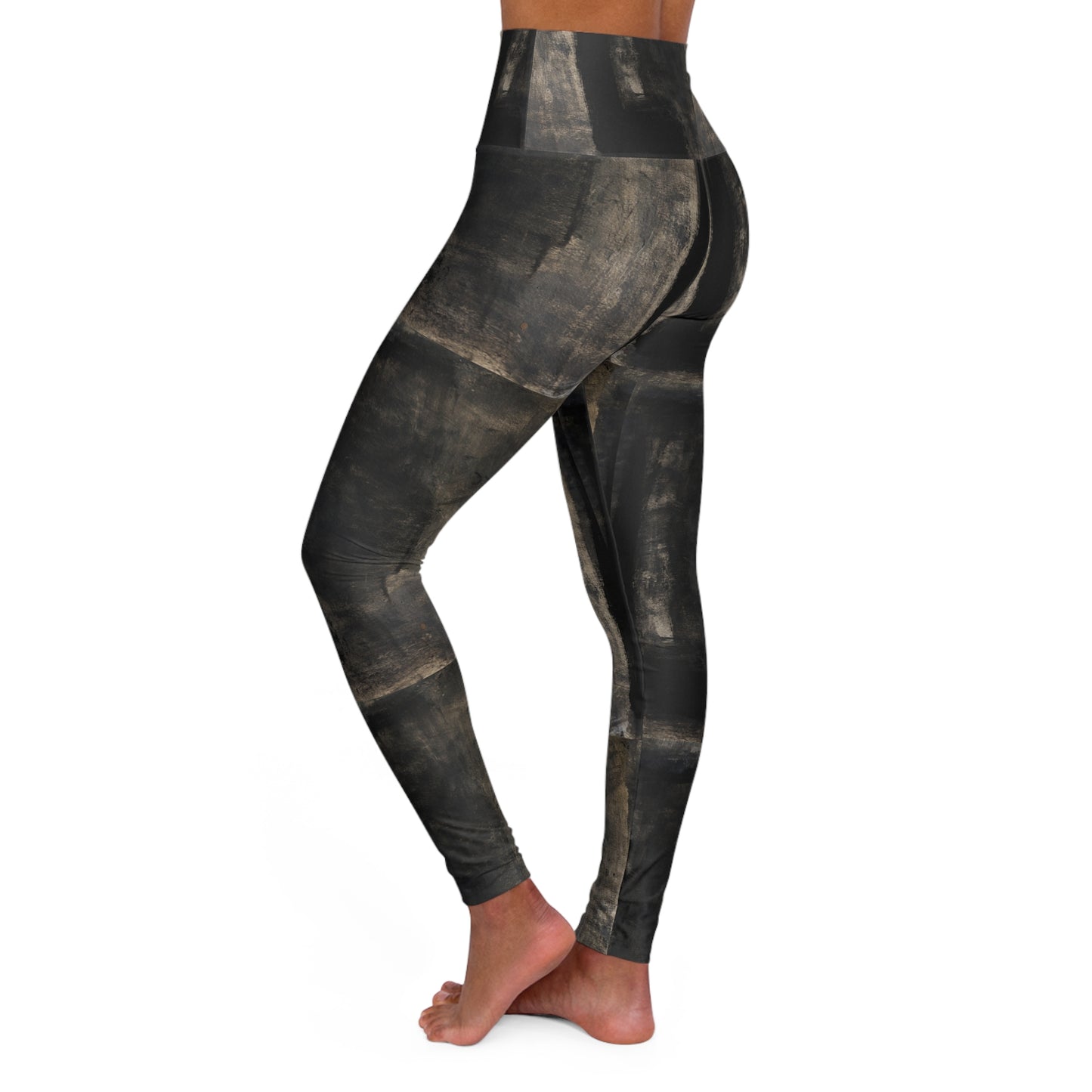 Tie-Dye Charcoal High-Waist Yoga Leggings