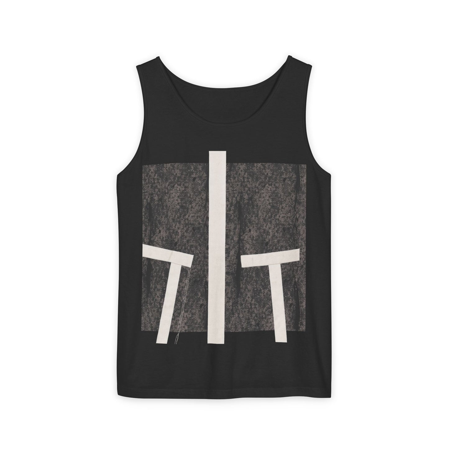 Abstract Minimalist Tank Top — Geometric Black & Cream Art Print