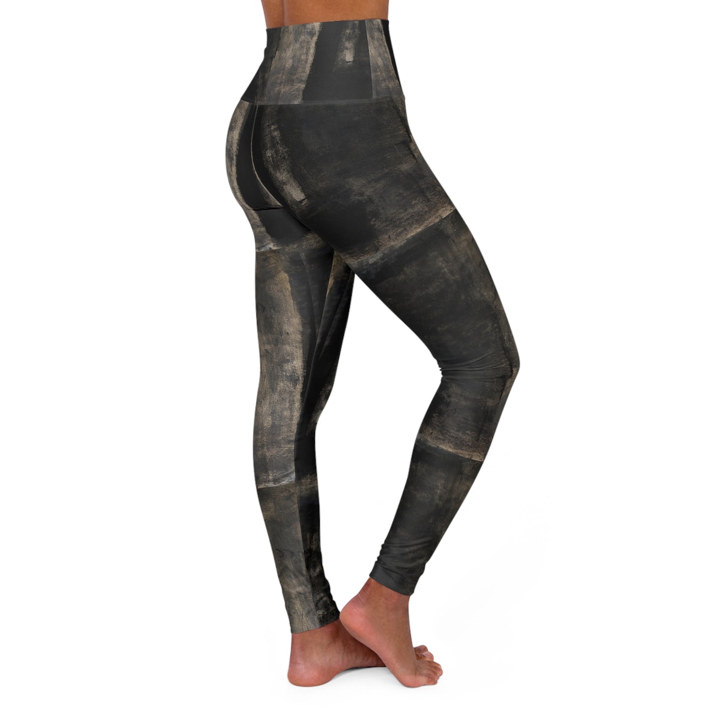 Tie-Dye Charcoal High-Waist Yoga Leggings