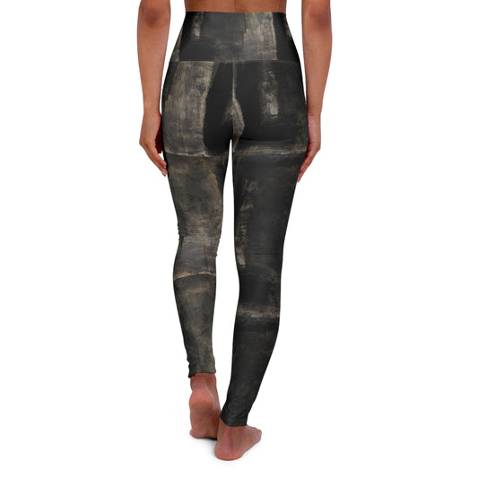 Tie-Dye Charcoal High-Waist Yoga Leggings