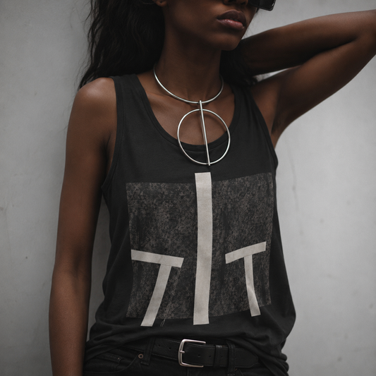 Abstract Minimalist Tank Top — Geometric Black & Cream Art Print